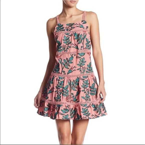 For love & lemons Rosali tank floral embroidered mini dress - Picture 1 of 14